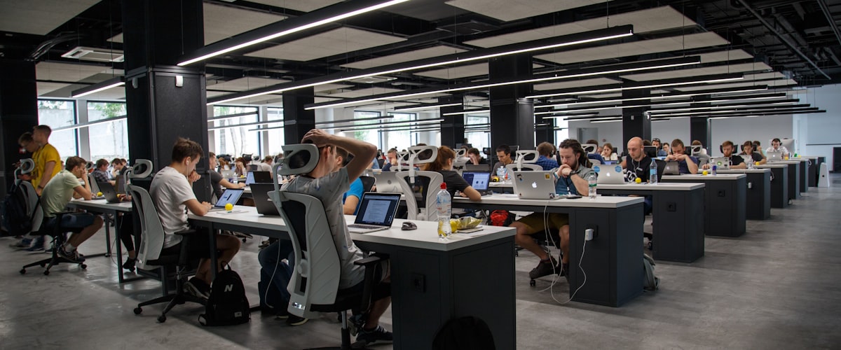 Empty office workspace